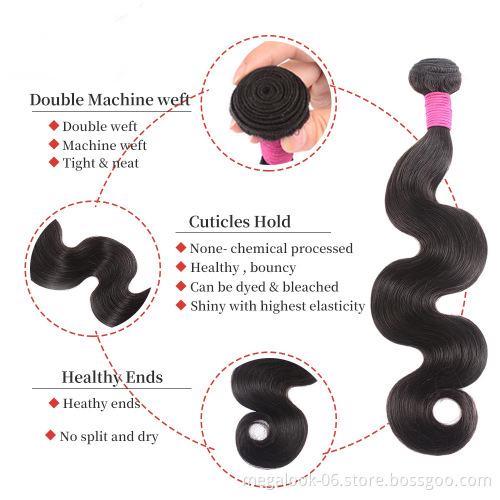 100% Full Cuticle Aligned Mink Brazilian Hair 10A 8A Grade Body Wave Virgin Remy Human Hair Extensions